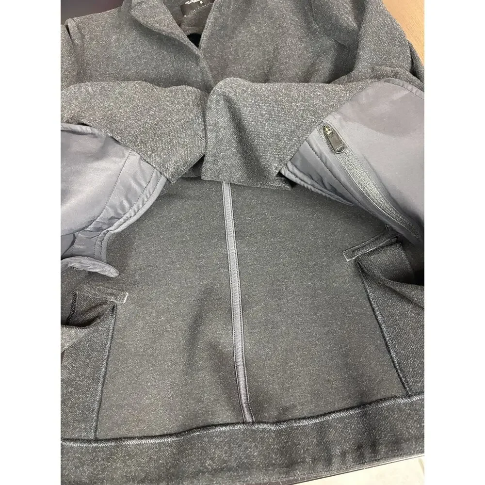 Athleta Venice Blazer Dark Heather Grey 8 Stretch Single Breasted